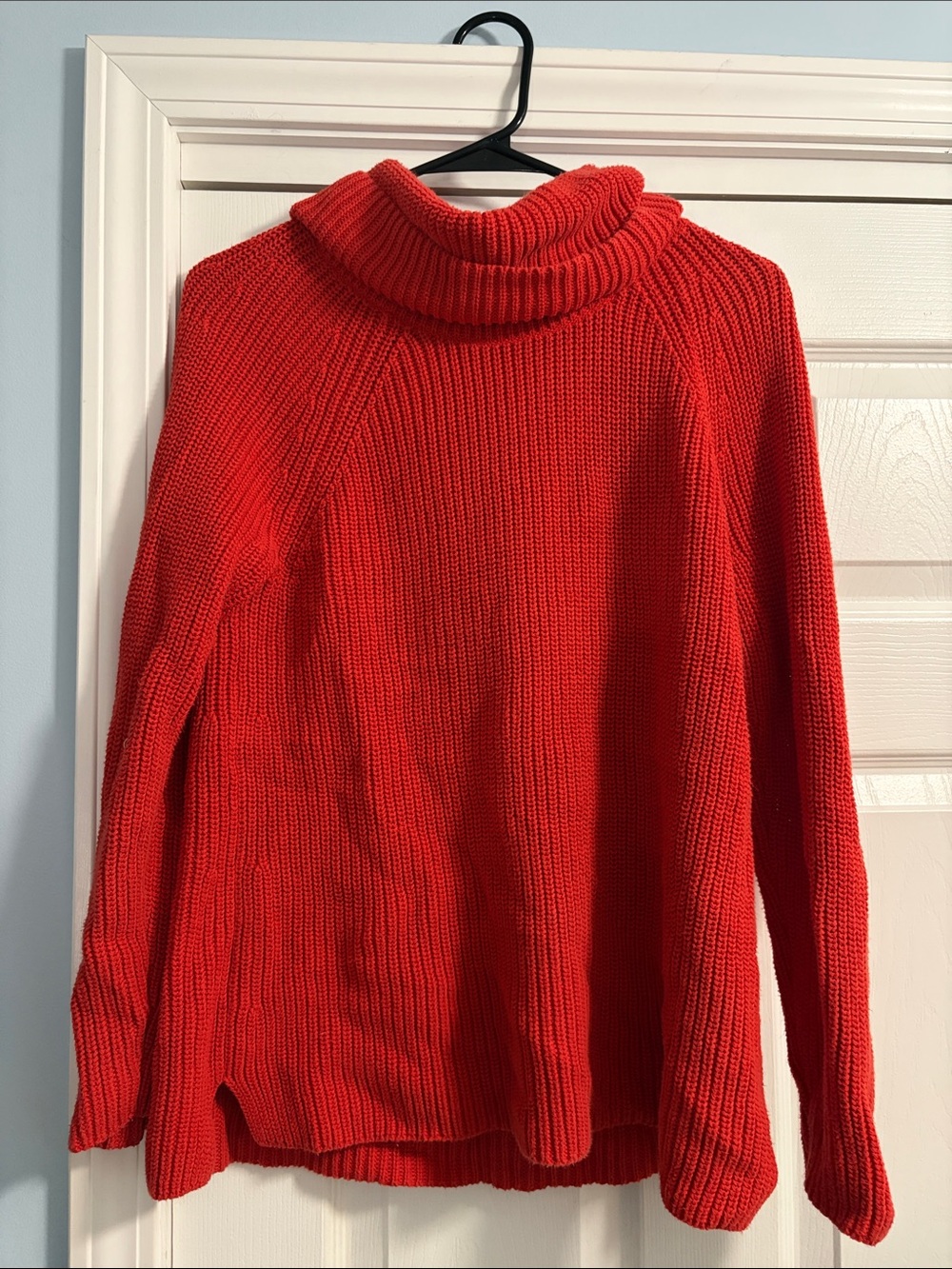 Coldwater Creek Bright Red Ribbed Turtleneck Sweater